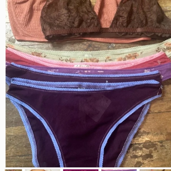 FP Intimately Eggplant Picot Bikini Brief Mesh Panty XL - Picture 5 of 9